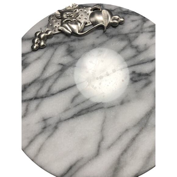 Lindsay Claire Designs Marble and Fine Pewter Cheese Tray Board Serving Knife - Picture 6 of 6